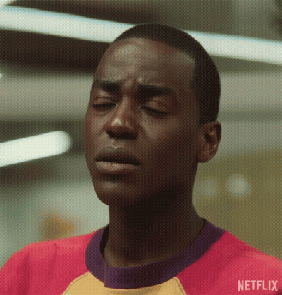 Close Up Man Face With Netflix