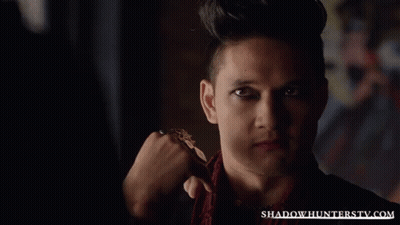 Close Up Man Face With ShadowhuntersTV.com GIF
