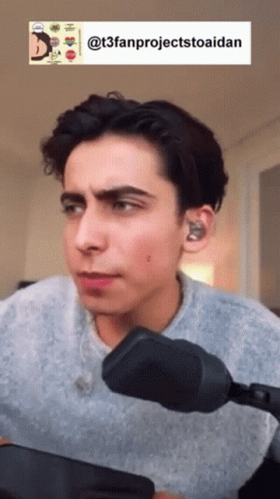Close Up Man Face With Sticker @T3fanprojectstoaidan GIF