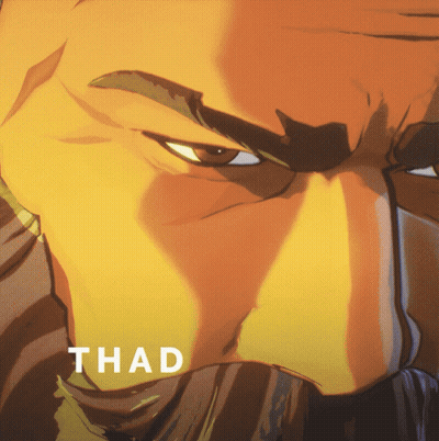 Close Up Man Face With Word Thad GIF
