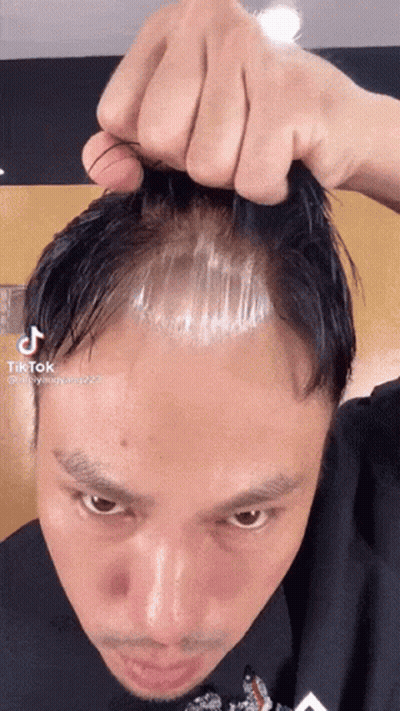 Close Up Man Head With TikTok Sticker GIF