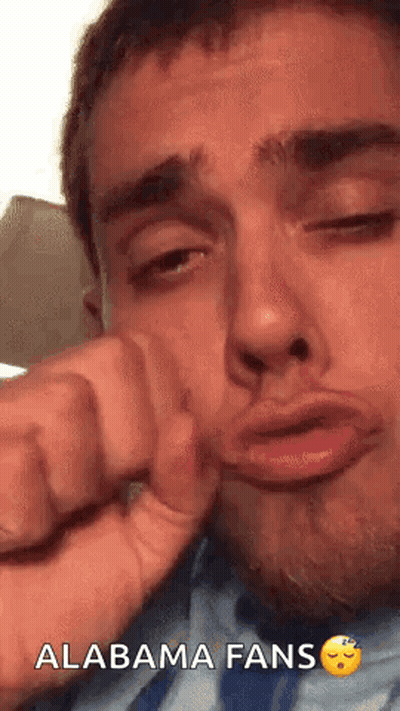 Close Up Man Making Funny Face Alabama Fans GIF