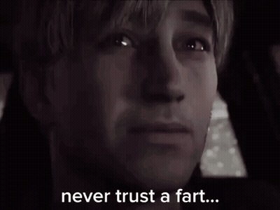 Close Up Man Never Trust A Fart GIF