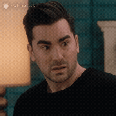 Close Up Man's Face Hashtag Schitts Creek GIF