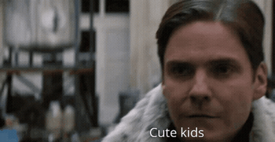 Close Up Man's Face With Cute Kids GIF