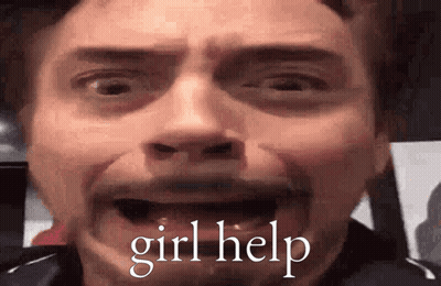 Close Up Man's Face With Girl Help GIF
