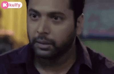Close Up Man's Face With K Kulfy Logo GIF