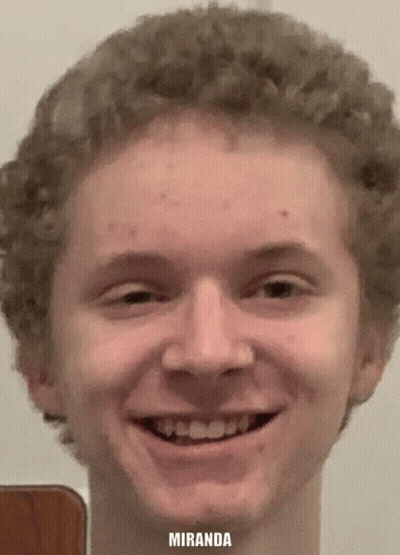 Close-Up Man's Face With Miranda GIF