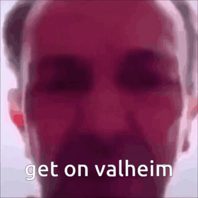 Close Up Man Saying Get On Valheim GIF