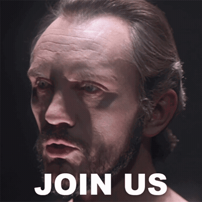 Close Up Man Saying Join Us GIF