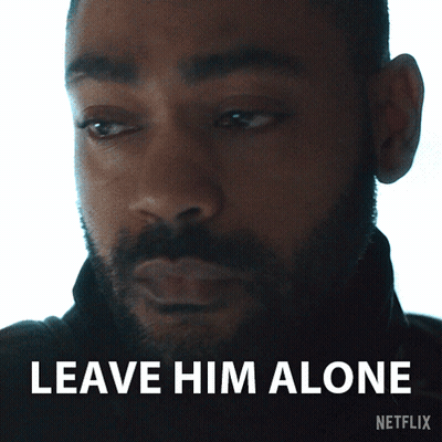 Close Up Man Saying Leave Him Alone GIF
