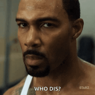 Close Up Man Saying Who Dis GIF