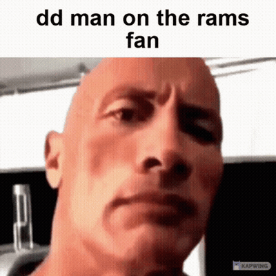 Close Up Man With Dd Man On The Rams Fan GIF