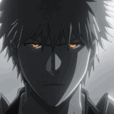 Close Up Man with Glowing Orange Eyes