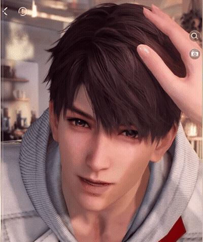Close Up Man With Hand On Hair GIF