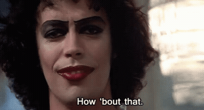 Close Up Man With Makeup Saying How Bout That GIF