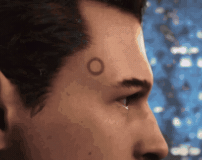 Close Up Man With Small Circle On Forehead GIF