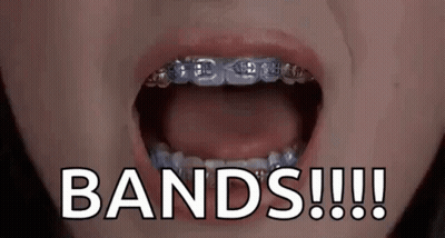 Close Up Mouth With Braces Saying Bands GIF