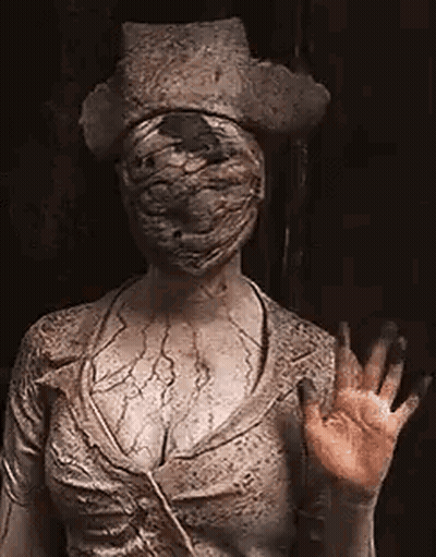 Close Up Nurse Statue Waving GIF