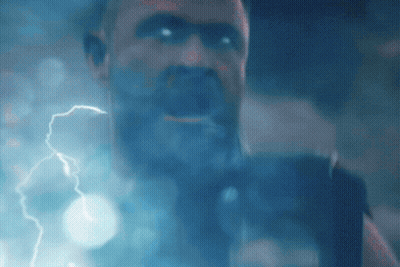 Close Up Of A Man Face With Lightning Bolt GIF