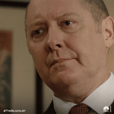 Close Up Of A Man With Blacklist On Bottom GIF