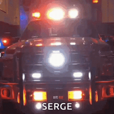 Close Up Of Ambulance With Serge On Front GIF