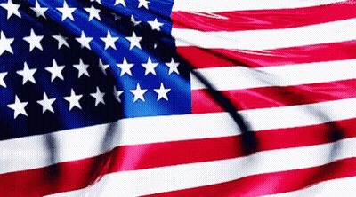 Close Up Of American Flag With White Stars GIF