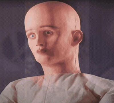 Close Up of Bald Man's Face