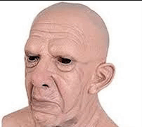 Close Up Of Bald Man With Mask GIF