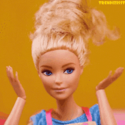 Close Up Of Barbie Doll Face With Trendizisit GIF