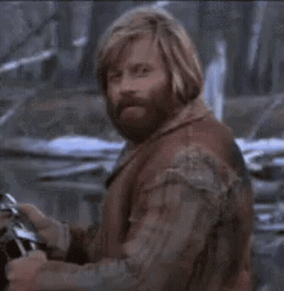 Close Up Of Bearded Man With Long Hair GIF