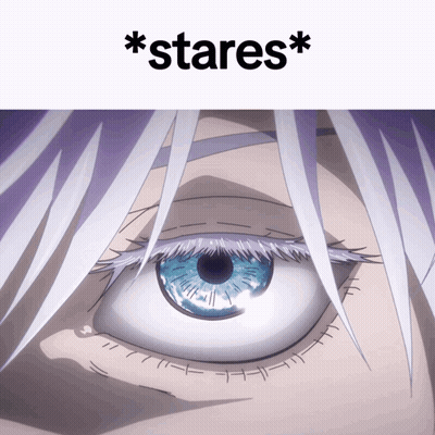 Close Up Of Blue Eye Stares GIF