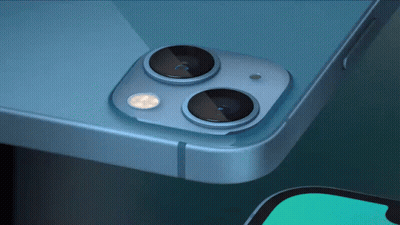 Close-Up Of Blue IPhone Back GIF