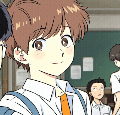 Close Up Of Boy With Word Him On Head GIF