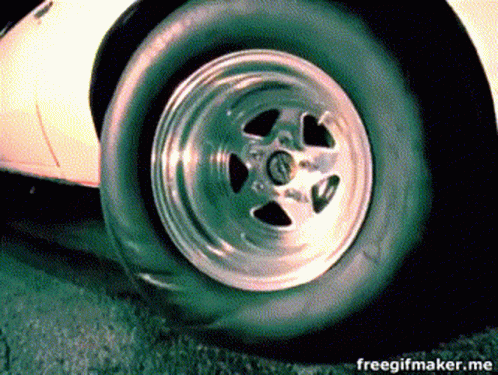 Close Up Of Car Wheel With Freegifmaker.me URL GIF