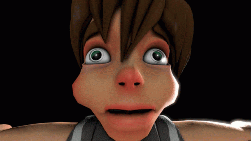 Close Up Of Cartoon Character Face GIF