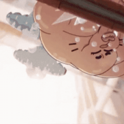 Close Up Of Cartoon Character Face With Cloud GIF