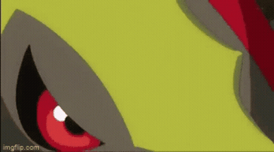 Close Up of Cartoon Character Red Eyes