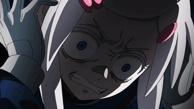 Close Up Of Cartoon Character With White Hair GIF