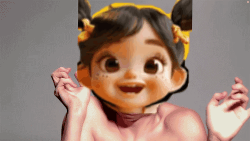 Close Up Of Cartoon Character With Yellow Headband GIF