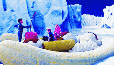 Close Up Of Cartoon Eye With Blue Pupil GIF
