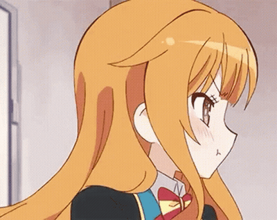 Close Up Of Cartoon Girl With Orange Hair And Bow Tie GIF