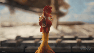 Close Up Of Chicken With Disney Logo GIF