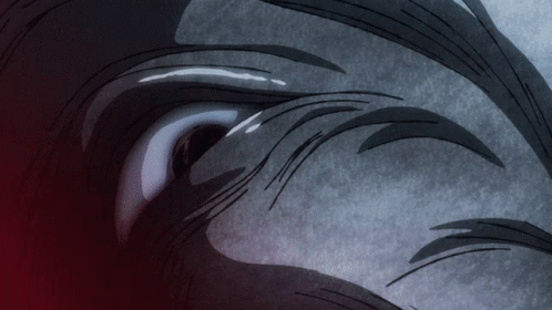 Close Up Of Drawing Of Person's Eye With Red Background GIF