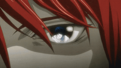 Close Up Of Eye With Red Hair And Blue Eye GIF