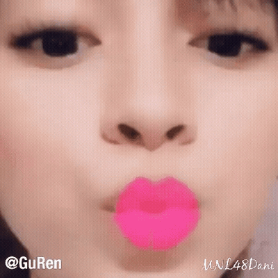 Close Up Of Face With Pink Lips GIF