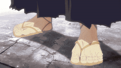 Close Up Of Feet In Flip Flops GIF