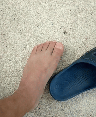 Close Up Of Foot With Blue Sandals GIF