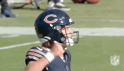 Close Up Of Football Player In Bears Helmet GIF