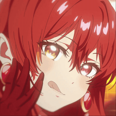 Close Up Of Girl With Red Hair And Earrings GIF